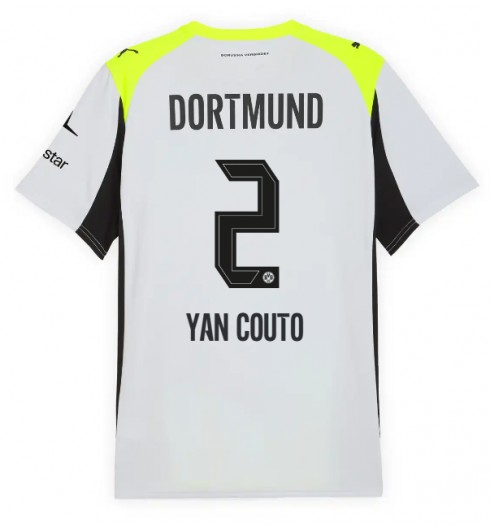 Borussia Dortmund Yan Couto #2 Bortedrakt 2025-26 Korte ermer Borussia Dortmund Yan Couto #2 Bortedrakt 2025-26 Korte ermer